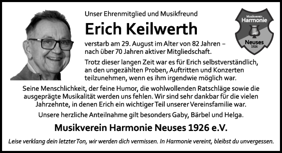 Traueranzeige von Erich Keilwerth von Gelnhäuser Neue Zeitung