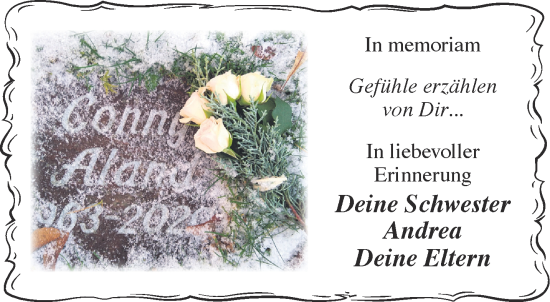 Traueranzeige von Conny Aland von Mittelhessen-Bote