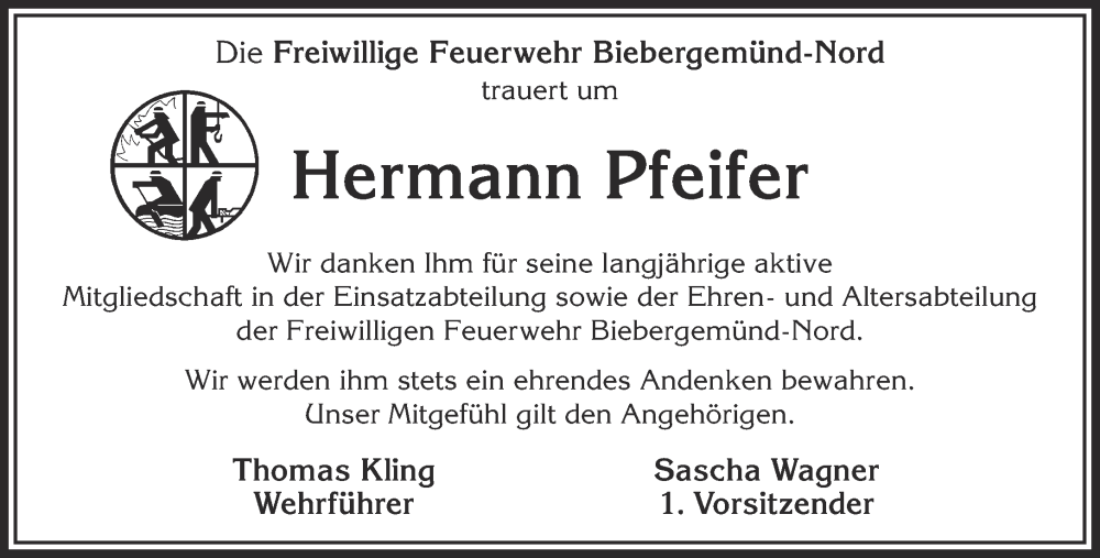  Traueranzeige für Hermann Pfeifer vom 21.10.2023 aus Gelnhäuser Neue Zeitung