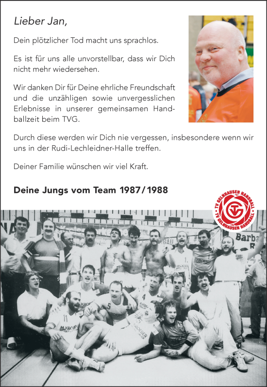 Traueranzeige von Jan Kienzler von Mittelhessen-Bote