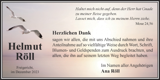 Traueranzeige von Helmut Röll von Gelnhäuser Neue Zeitung