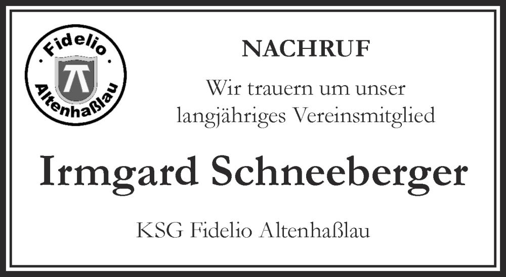  Traueranzeige für Irmgard Schneeberger vom 18.02.2023 aus Gelnhäuser Neue Zeitung