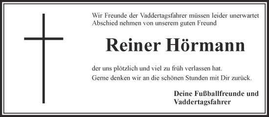 Traueranzeige von Reiner Hörmann von Gelnhäuser Neue Zeitung