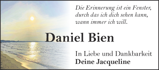 Traueranzeige von Daniel Bien von Gelnhäuser Neue Zeitung