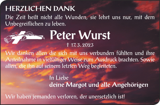 Traueranzeige von Peter Wurst von Gelnhäuser Neue Zeitung