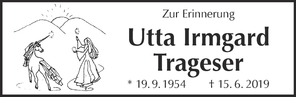  Traueranzeige für Utta Trageser vom 17.06.2023 aus Mittelhessen-Bote