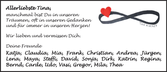 Traueranzeige von Tina Kircher von Mittelhessen-Bote