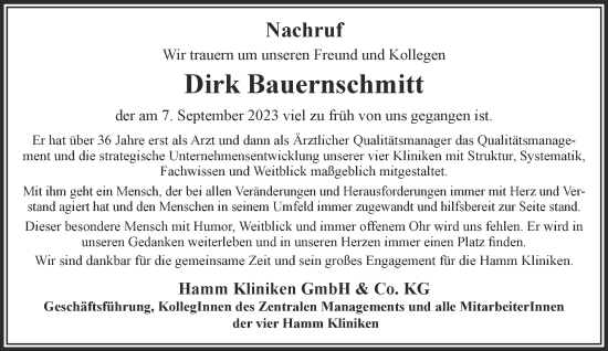 Traueranzeige von Dirk Bauernschmitt von Gelnhäuser Neue Zeitung