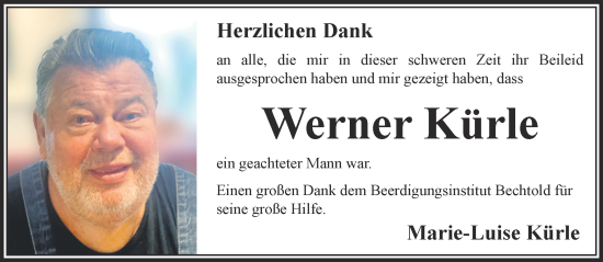 Traueranzeige von Werner Kürle von Gelnhäuser Neue Zeitung