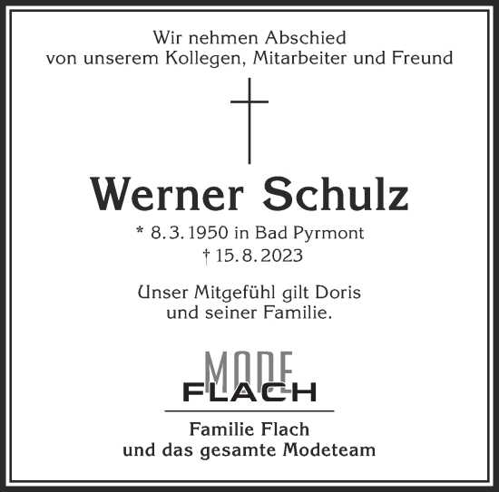 Traueranzeige von Werner Schulz von Gelnhäuser Neue Zeitung