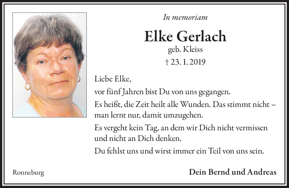  Traueranzeige für Elke Gerlach vom 27.01.2024 aus Mittelhessen-Bote