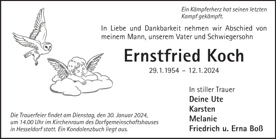 Traueranzeige von Ernstfried Koch von Gelnhäuser Neue Zeitung