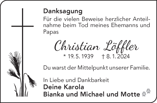 Traueranzeige von Christian Löffler von Gelnhäuser Neue Zeitung