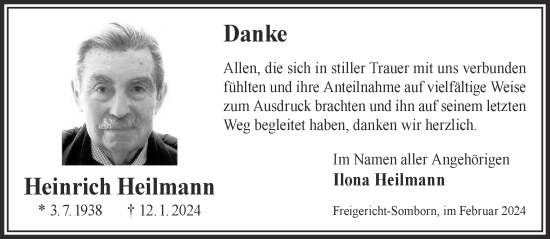 Traueranzeige von Heinrich Heilmann von Gelnhäuser Neue Zeitung