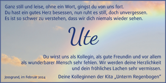 Traueranzeige von Ute  von Mittelhessen-Bote