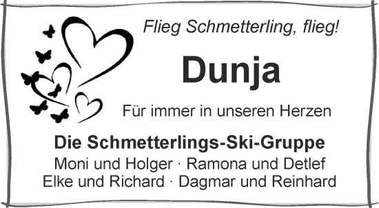 Traueranzeige von Dunja  von Gelnhäuser Neue Zeitung