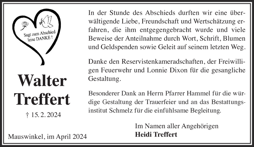  Traueranzeige für Walter Treffert vom 20.04.2024 aus Gelnhäuser Neue Zeitung