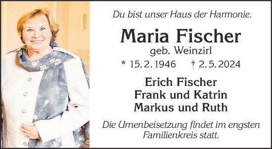 Traueranzeige von Maria Fischer von Gelnhäuser Neue Zeitung