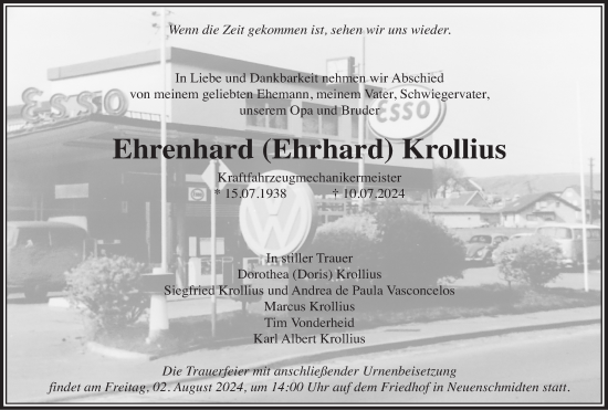 Traueranzeige von Ehrenhard Krollius von Gelnhäuser Neue Zeitung