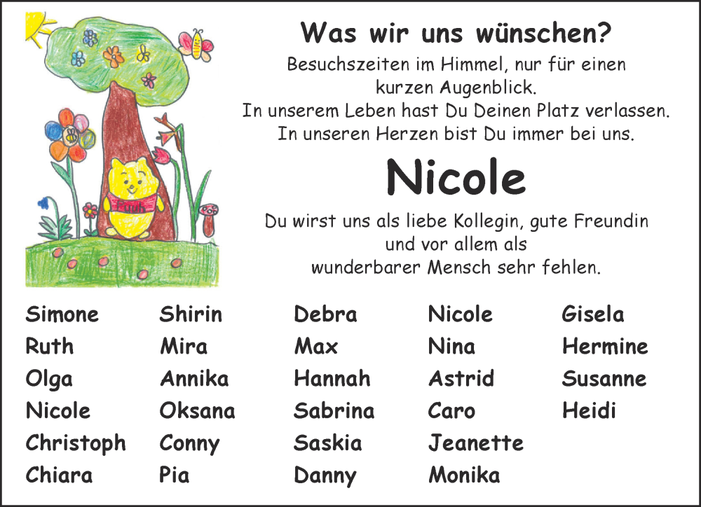  Traueranzeige für Nicole  vom 06.07.2024 aus Gelnhäuser Neue Zeitung