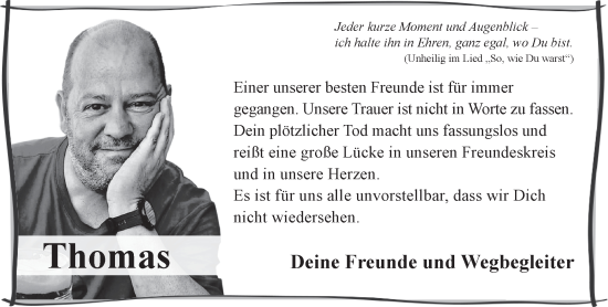 Traueranzeige von Thomas Schneider von Gelnhäuser Neue Zeitung