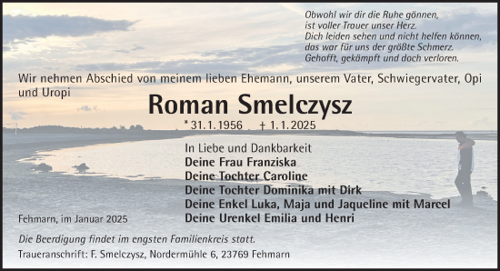 Traueranzeige von Roman Smelczysz von Gelnhäuser Neue Zeitung
