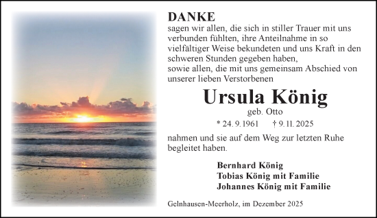 Traueranzeige von Ursula König von Gelnhäuser Neue Zeitung