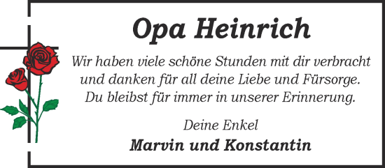 Traueranzeige von Heinrich  von Gelnhäuser Neue Zeitung