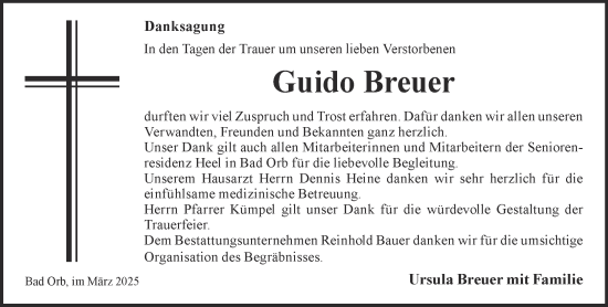 Traueranzeige von Guido Breuer von Gelnhäuser Neue Zeitung