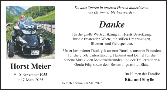 Traueranzeige von Horst Meier von Gelnhäuser Neue Zeitung