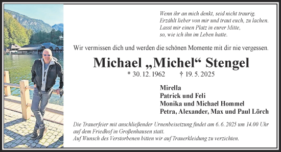 Traueranzeige von Michael Stengel von Gelnhäuser Neue Zeitung