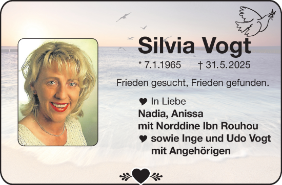 Traueranzeige von Silvia Vogt von Gelnhäuser Neue Zeitung