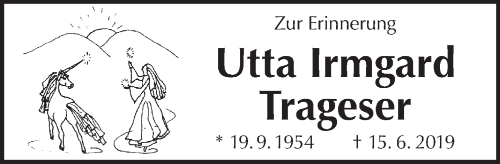  Traueranzeige für Utta Irmgard Trageser vom 14.06.2025 aus Gelnhäuser Neue Zeitung