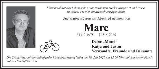 Traueranzeige von Marc  von Gelnhäuser Neue Zeitung