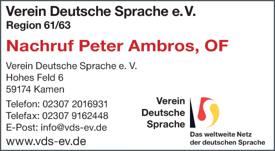 Traueranzeige von Peter Ambros von Gelnhäuser Neue Zeitung