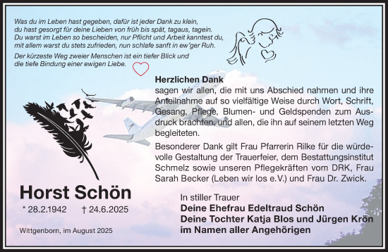 Traueranzeige von Horst Schön von Gelnhäuser Neue Zeitung