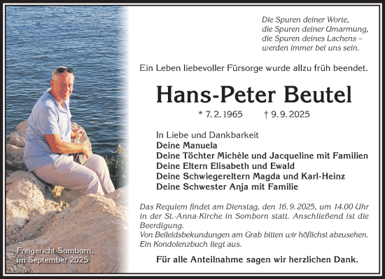 Traueranzeige von Hans-Peter Beutel von Gelnhäuser Neue Zeitung