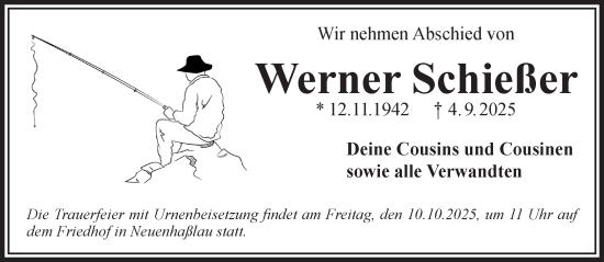 Traueranzeige von Werner Schießer von Gelnhäuser Neue Zeitung
