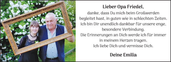 Traueranzeige von Friedel  von Mittelhessen-Bote